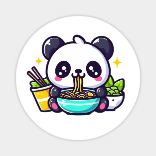 Panda Eating Ramen Magnet